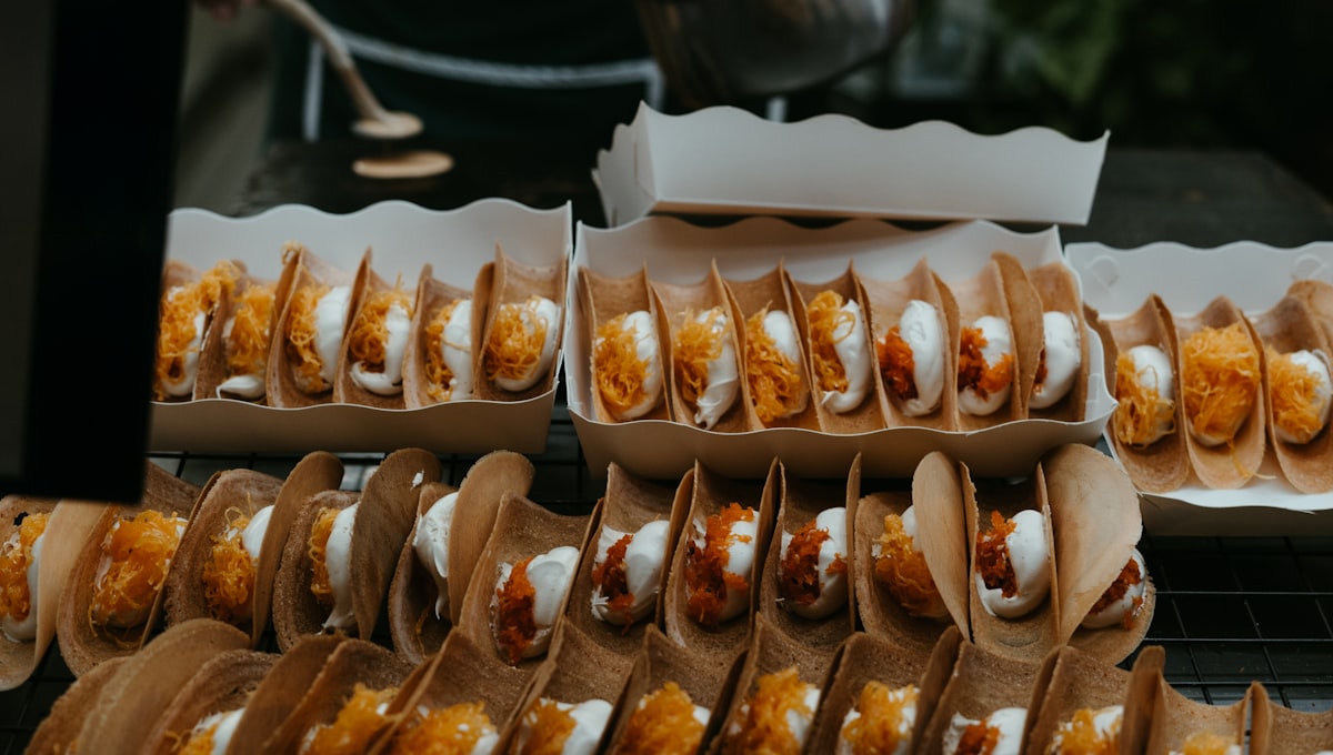 A bunch of food that is sitting on a table